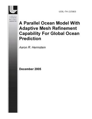 A Parallel Ocean Model With Adaptive Mesh Refinement Capability For Global Ocean Prediction