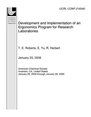 Development and Implementation of an Ergonomics Program for Research Laboratories