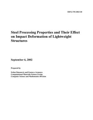 Steel Processing Properties and Their Effect on Impact Deformation of Lightweight Structures