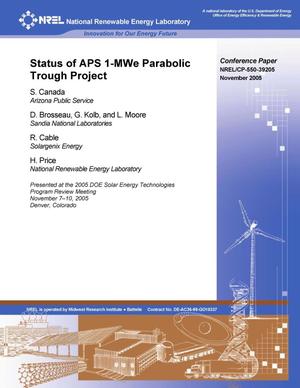Status of APS 1-Mwe Parabolic Trough Project