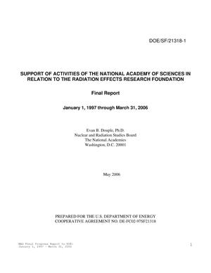 Support of Activities of the NAS in Relation to the Radiation Effects Research Foundation