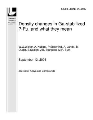 Density changes in Ga-stabilized delta-Pu, and what they mean
