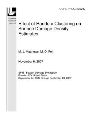 Effect of Random Clustering on Surface Damage Density Estimates