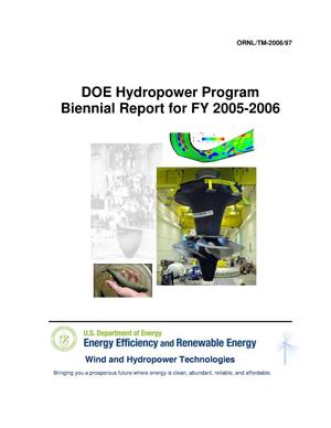 DOE Hydropower Program Biennial Report for FY 2005-2006