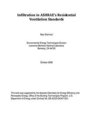 Infiltration in ASHRAE's Residential Ventilation Standards