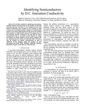 Identifying semiconductors by d.c. ionization conductivity