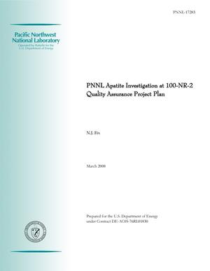 Pacific Northwest National Laboratory Apatite Investigation at the 100-NR-2 Quality Assurance Project Plan