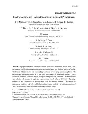 Electromagnetic and hadron calorimeters in the MIPP experiment