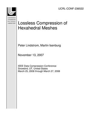 Lossless Compression of Hexahedral Meshes