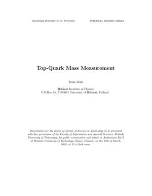 Primary view of object titled 'Top quark mass measurement'.