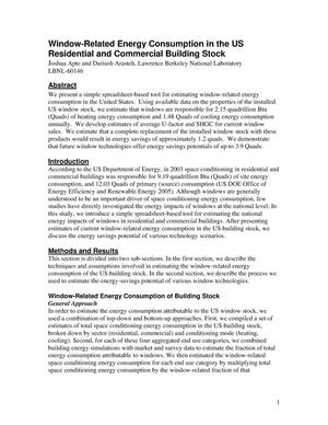 Window-Related Energy Consumption in the US Residential and Commercial Building Stock