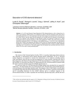 Saturation of CVD Diamond Detectors