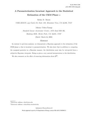 A Parameterization Invariant Approach to the Statistical Estimation of the CKM Phase alpha