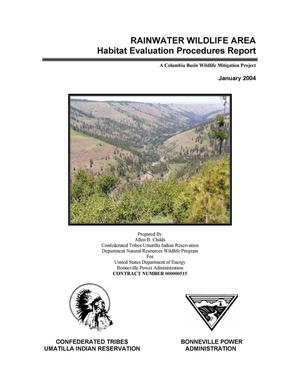 Rainwater Wildlife Area Habitat Evaluation Procedures Report; A Columbia Basin Wildlife Mitigation Project.
