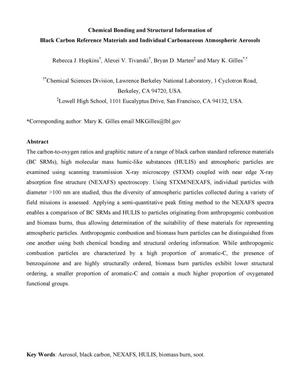 Chemical Bonding and Structural Information of Black Carbon Reference Materials and Individual Carbonaceous Atmospheric Aerosols