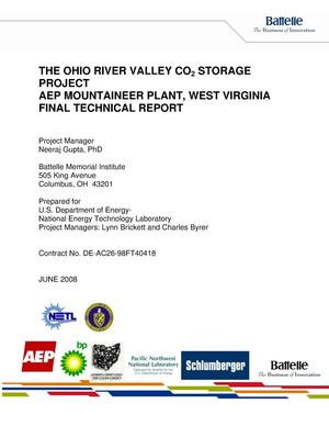The Ohio River Valley CO2 Storage Project AEP Mountaineer Plan, West Virginia