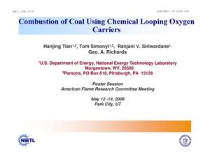 Combustion of Coal Using Chemical Looping Oxygen Carriers