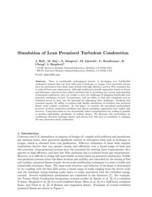 Simulation of lean premixed turbulent combustion