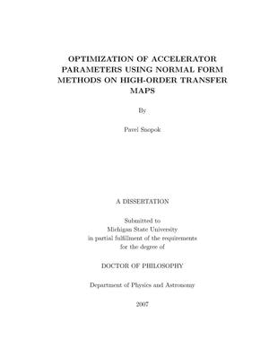 Optimization of accelerator parameters using normal form methods on high-order transfer maps