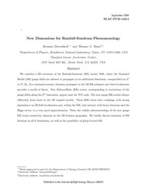 New Dimensions for Randall-Sundrum Phenomenology