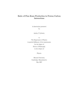 Ratio of Pion Kaon Production in Proton Carbon Interactions