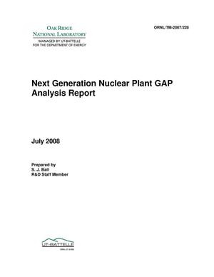 Next Generation Nuclear Plant GAP Analysis Report