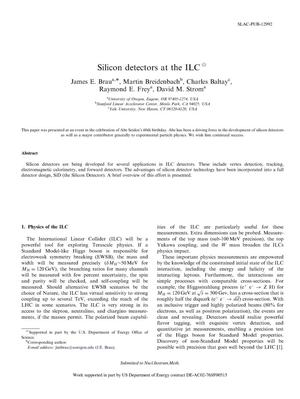 Silicon Detectors at the ILC