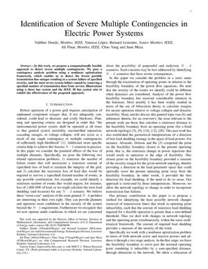 Identification of Severe Multiple Contingencies in Electric PowerSystems
