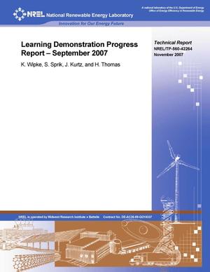 Learning Demonstration Progress Report -- September 2007