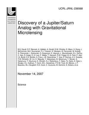 Discovery of a Jupiter/Saturn Analog With Gravitational Microlensing