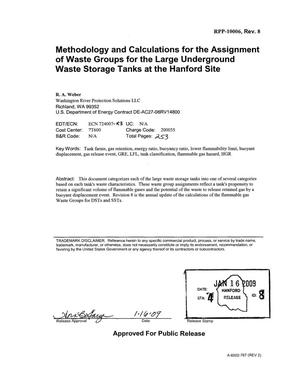 METHODOLOGY AND CALCULATIONS FOR THE ASSIGNMENT OF WASTE GROUPS FOR THE LARGE UNDERGROUND WASTE STORAGE TANKS AT THE HANFORD SITE
