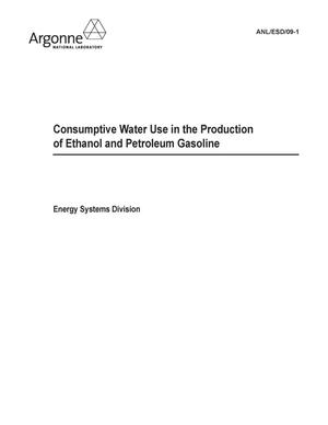 Primary view of object titled 'Consumptive water use in the production of ethanonl and petroleum gasoline.'.