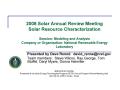 Presentation: Solar Resource Characterization; Session: Modeling and Analysis