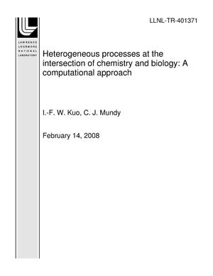 Heterogeneous processes at the intersection of chemistry and biology: A computational approach
