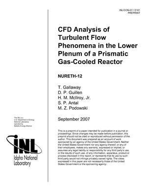 CFD Analysis of Turbulent Flow Phenomena in the Lower Plenum of a Prismatic Gas-Cooled Reactor