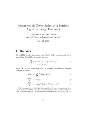 Incompressible Navier-Stokes with particles algorithm designdocument