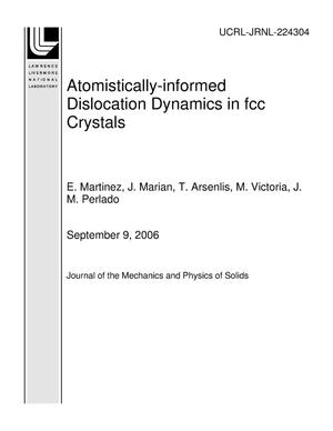 Atomistically-informed Dislocation Dynamics in fcc Crystals