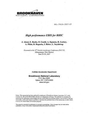 High Performance Ebis for Rhic.