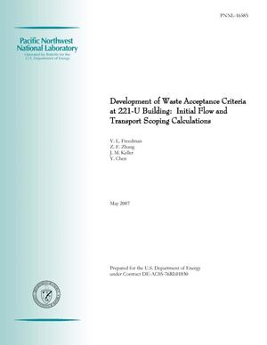 Development of Waste Acceptance Criteria at 221-U Building: Initial Flow and Transport Scoping Calculations