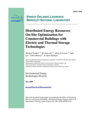 Distributed Energy Resources On-Site Optimization for Commercial Buildings with Electric and Thermal Storage Technologies