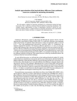 Analytic Approximation with Experimental Data of the Head-Tail Phase Difference from Continuous Transverse Excitation for Measuring Chromaticity