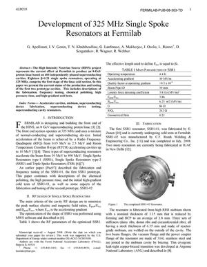 Development of 325 MHz single spoke resonators at Fermilab