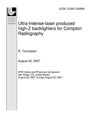 Ultra-Intense-laser produced high-Z backlighters for Compton Radiography