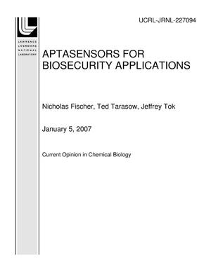 APTASENSORS FOR BIOSECURITY APPLICATIONS