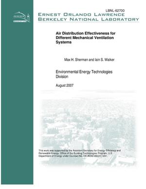 Air Distribution Effectiveness for Different MechanicalVentilation Systems