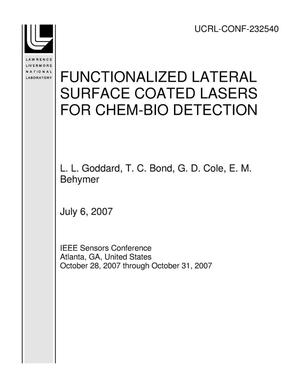 FUNCTIONALIZED LATERAL SURFACE COATED LASERS FOR CHEM-BIO DETECTION