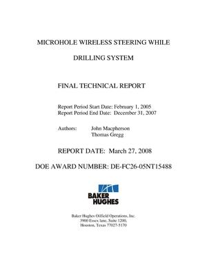 Microhole Wireless Steering While Drilling System