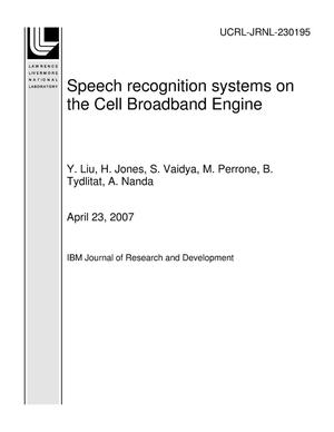 Speech recognition systems on the Cell Broadband Engine