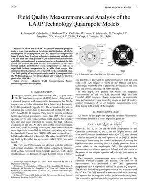 Field quality measurements and abalysis of the LARP technology quadrupole models