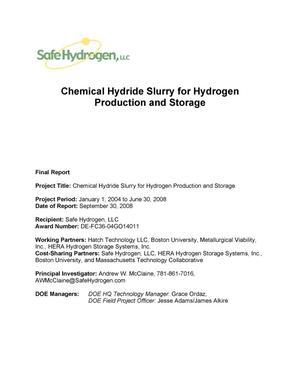 Chemical Hydride Slurry for Hydrogen Production and Storage